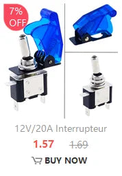 Auto Car Boat Truck Illuminated Led Toggle Switch With Safety Aircraft Flip Up Cover Guard Red Blue Green Yellow White 12V20A