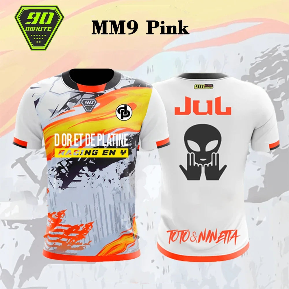 MM9 JUL 90 Minute Series 3D Sport Quick-dry Breathable Men Tshirt Football Jersey Team Training Racing Parent-child Short Sleeve